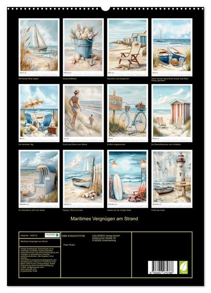 Produktbild: Maritimes Vergn&uuml;gen am Strand (hochwertiger Premium Wandkalender 2026 DIN A2 hoch), Kunstdruck in Hochglanz