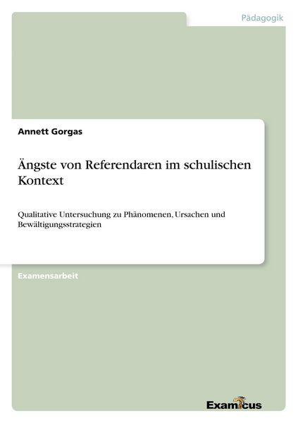 Produktbild: &Auml;ngste von Referendaren im schulischen Kontext