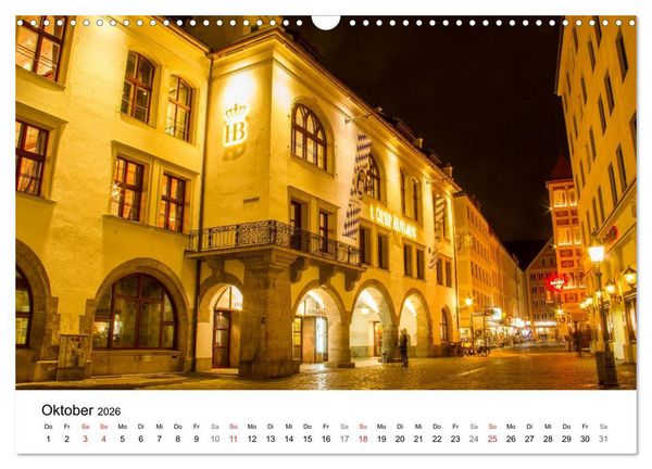 Produktbild: Nachts in M&uuml;nchen (Wandkalender 2026 DIN A3 quer), CALVENDO Monatskalender