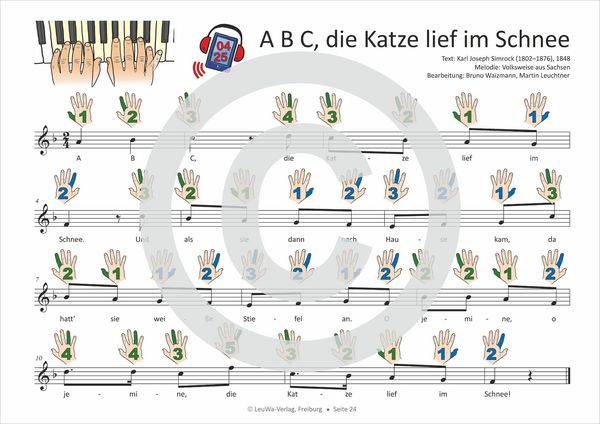 Produktbild: Einfacher!-Geht-Nicht: 34 Kinderlieder BAND 1+2 f&uuml;r Klavier und Keyboard (+Play-Along-Streaming) | LeuWa