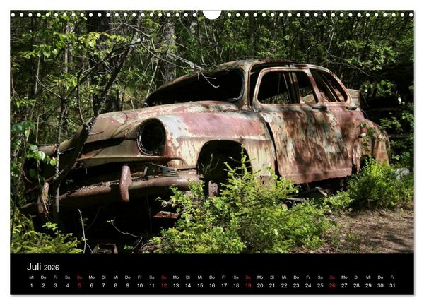 Produktbild: Schrottautos im Kyrk&ouml; Mosse (Wandkalender 2026 DIN A3 quer), CALVENDO Monatskalender