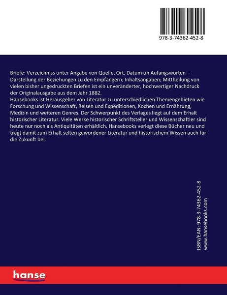 Produktbild: Briefe: Verzeichniss unter Angabe von Quelle, Ort, Datum un Aufangsworten