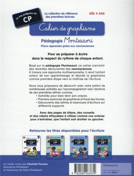 Produktbild: Je Me Prepare Au CP - Cahier de Graphisme - Pedagogie Montessori - Mieux Apprendre Grace Aux Neurosc