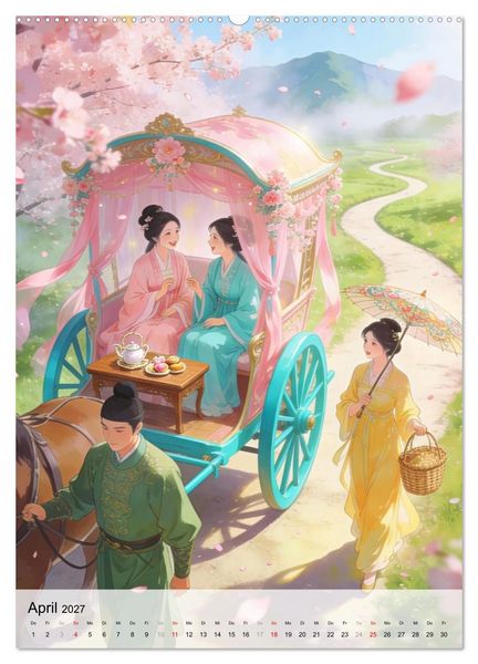 Produktbild: Hanfu und Herzensbande (hochwertiger Premium Wandkalender 2027 DIN A2 hoch), Kunstdruck in Hochglanz