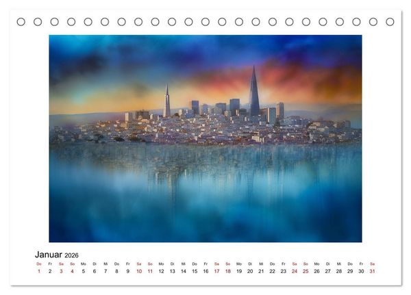 Produktbild: Fantasiest&auml;dte (Tischkalender 2026 DIN A5 quer), CALVENDO Monatskalender