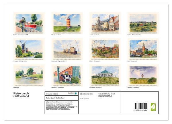 Produktbild: Reise durch Ostfriesland (Wandkalender 2026 DIN A3 quer), CALVENDO Monatskalender