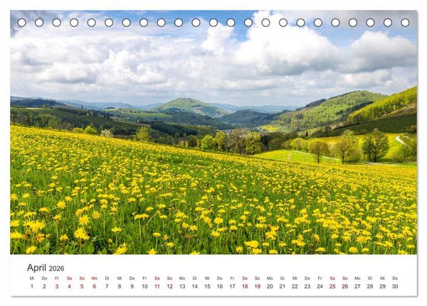 Produktbild: Sauerland - hier muss man mal gewesen sein (Tischkalender 2026 DIN A5 quer), CALVENDO Monatskalender