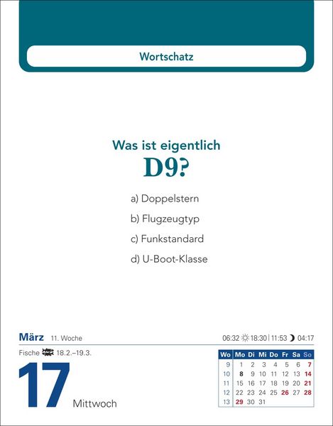 Produktbild: Allgemeinbildung Tagesabrei&szlig;kalender 2027 - Das t&auml;gliche Wissens-Quiz