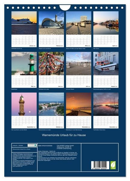 Produktbild: Warnem&uuml;nde Urlaub f&uuml;r zu Hause (Wandkalender 2026 DIN A4 hoch), CALVENDO Monatskalender