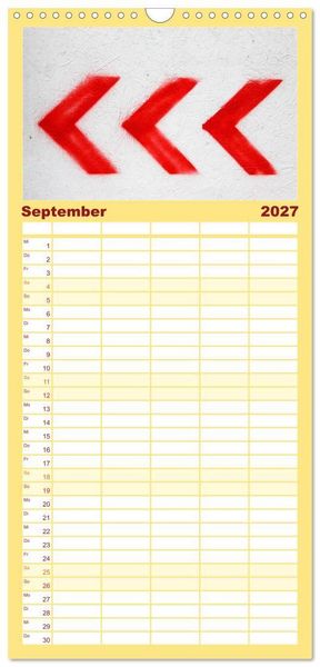 Produktbild: Familienplaner 2027 - Alles in Rot mit 5 Spalten (Wandkalender, 21 x 45 cm) CALVENDO