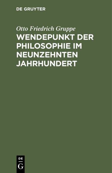 Produktbild: Wendepunkt der Philosophie im neunzehnten Jahrhundert