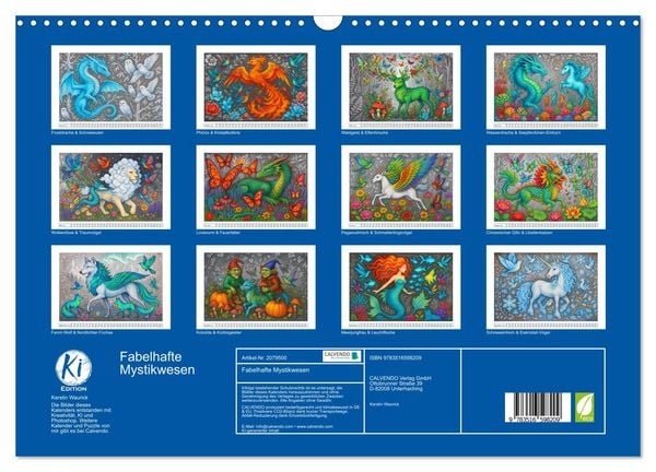 Produktbild: Fabelhafte Mystikwesen (Wandkalender 2026 DIN A3 quer), CALVENDO Monatskalender