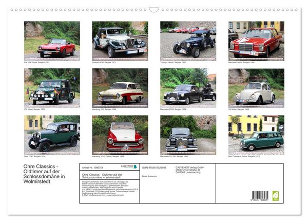 Produktbild: Ohre Classics - Oldtimer auf der Schlossdom&auml;ne in Wolmirstedt (Wandkalender 2026 DIN A2 quer), CALVENDO Monatskalender