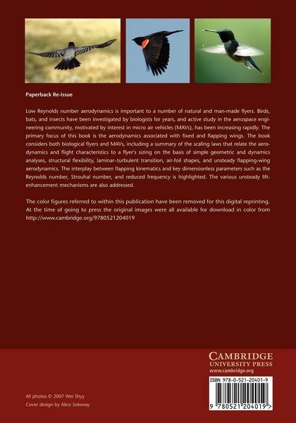 Produktbild: Aerodynamics of Low Reynolds Number Flyers
