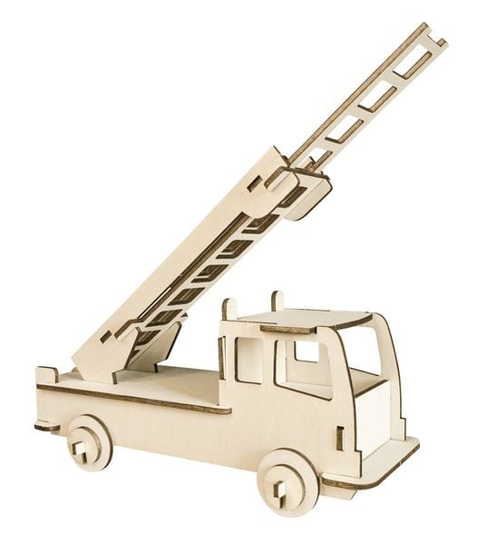 Produktbild: PEBARO 851/2L - Holzbausatz Feuerwehrauto, Laser cut Bastelset