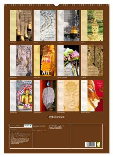 Produktbild: Tempelsch&auml;tze (Wandkalender 2026 DIN A2 hoch), CALVENDO Monatskalender