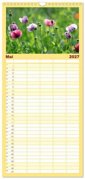 Produktbild: Familienplaner 2027 - Garten-Idylle 2027 mit 5 Spalten (Wandkalender, 21 x 45 cm) CALVENDO
