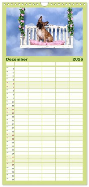 Produktbild: Familienplaner 2026 - Der Bully - Kalender Familienplaner hoch mit 5 Spalten (Wandkalender, 21 x 45 cm) CALVENDO