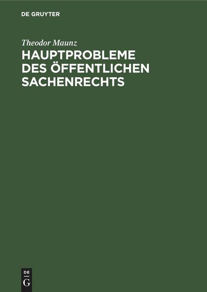 Produktbild: Hauptprobleme des &ouml;ffentlichen Sachenrechts