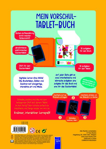 Produktbild: Mein Vorschul-Tablet-Buch 5 + (gelbes Cover)