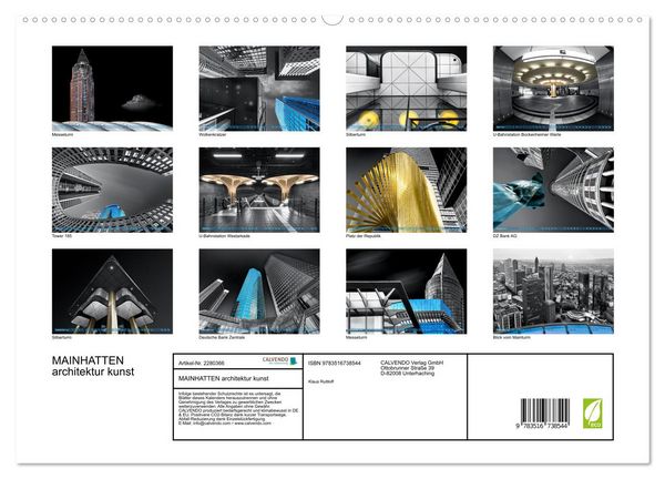 Produktbild: MAINHATTEN architektur kunst (hochwertiger Premium Wandkalender 2026 DIN A2 quer), Kunstdruck in Hochglanz