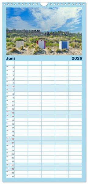 Produktbild: Familienplaner 2026 - Zeeland - Wasser, Sand und Meer mit 5 Spalten (Wandkalender, 21 x 45 cm) CALVENDO