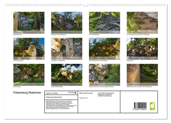 Produktbild: Felsenburg Rotenhan (hochwertiger Premium Wandkalender 2026 DIN A2 quer), Kunstdruck in Hochglanz
