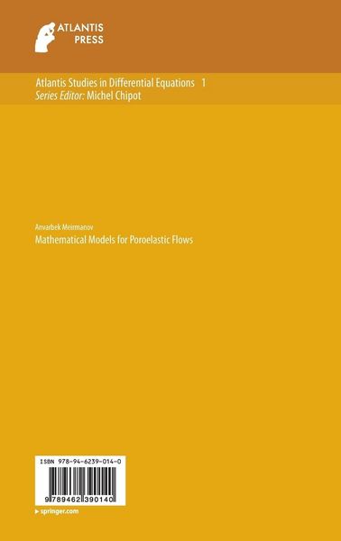 Produktbild: Mathematical Models for Poroelastic Flows