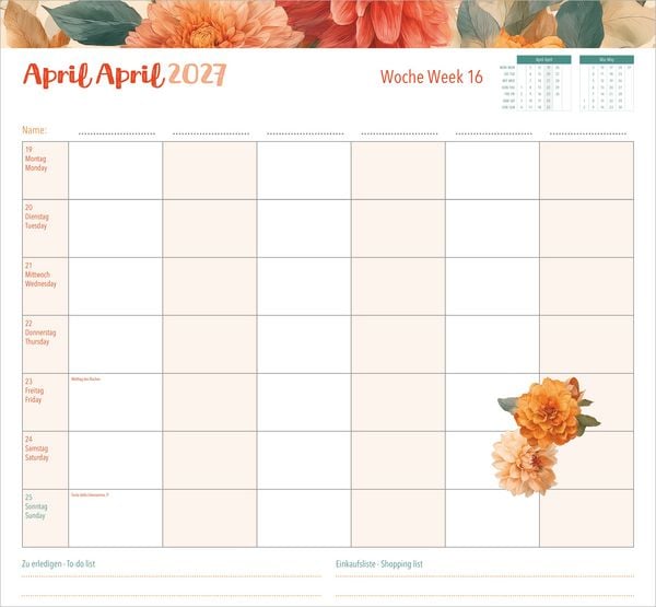 Produktbild: Familienwochenkalender Flowers 2027
