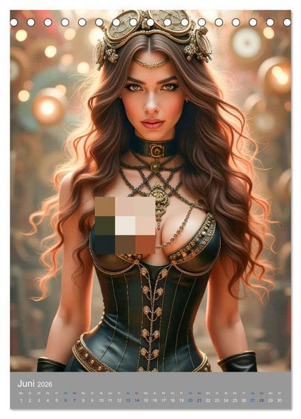 Produktbild: Steampunk Zirkus-Diven (Tischkalender 2026 DIN A5 hoch), CALVENDO Monatskalender