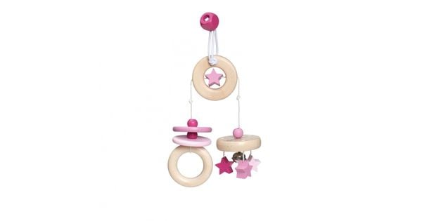 Selecta 64009 - bellybutton, Sternchen Spaß, Minitrapez, Spiel-Anhänger, Holz, rosa, 15,5 cm