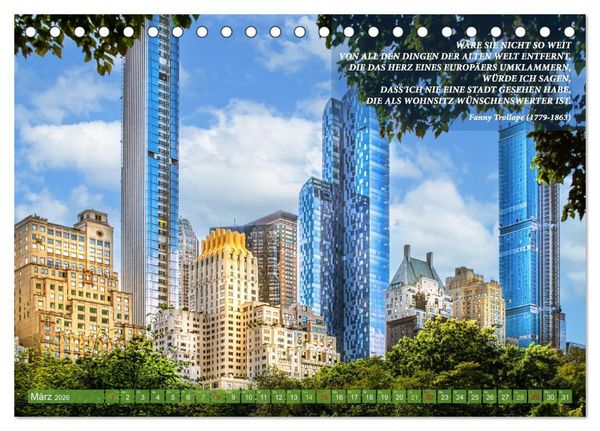 Produktbild: New York Ansichten - Literaturkalender (Tischkalender 2026 DIN A5 quer), CALVENDO Monatskalender