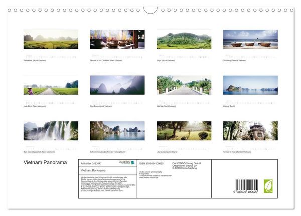 Produktbild: Vietnam Panorama (Wandkalender 2027 DIN A3 quer), CALVENDO Monatskalender