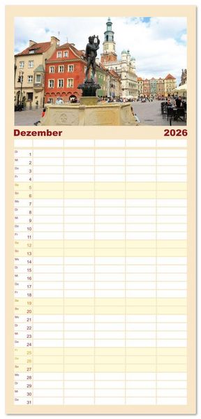 Produktbild: Familienplaner 2026 - Posen - Traumhaftes Reiseziel in Polen mit 5 Spalten (Wandkalender, 21 x 45 cm) CALVENDO