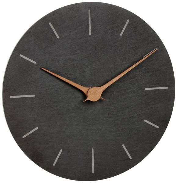 Produktbild: TFA Dostmann 60.3068.10 Quarz Wanduhr 25cm x 4.3mm Schiefer Leisegang-Uhrwerk
