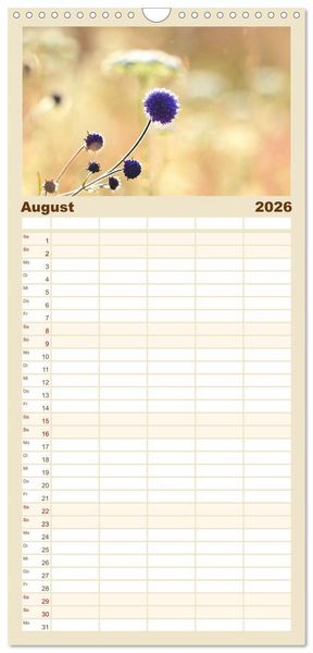 Produktbild: Familienplaner 2026 - Mein Sehnsuchtsort, die Natur mit 5 Spalten (Wandkalender, 21 x 45 cm) CALVENDO