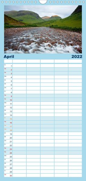Produktbild: Familienplaner Schottland - Wildes Land im Norden (Wandkalender 2022 , 21 cm x 45 cm, hoch)
