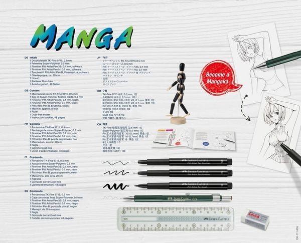 Produktbild: Faber-Castell Tuschestifte Pitt Artist Pens Manga Starter-Set