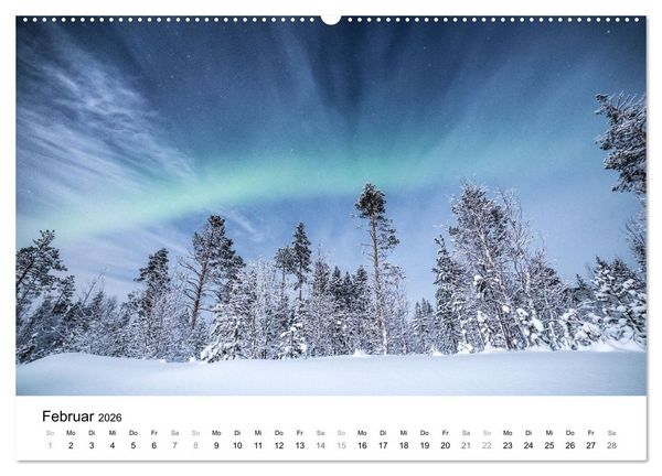 Produktbild: Nordlichter - Farbenspiel am arktischen Nachthimmel (hochwertiger Premium Wandkalender 2026 DIN A2 quer), Kunstdruck in Hochglanz