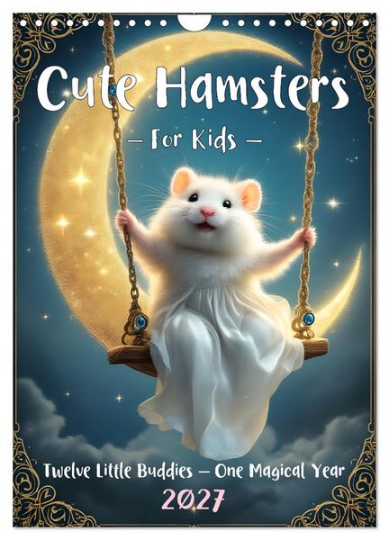 Produktbild: Cute Hamsters - For Kids - (Wall Calendar 2027 DIN A4 portrait), CALVENDO 12 Month Wall Calendar