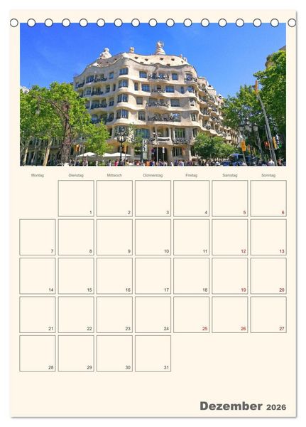 Produktbild: Valencia - Barcelona Terminplaner (Tischkalender 2026 DIN A5 hoch), CALVENDO Monatskalender