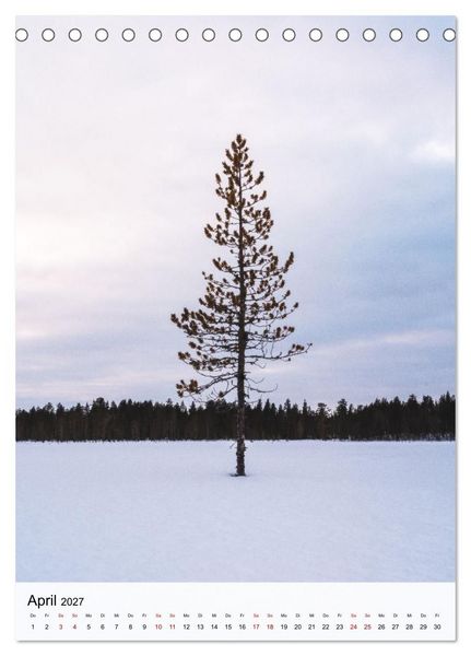 Produktbild: Finnland - Winter Wunderland (Tischkalender 2027 DIN A5 hoch), CALVENDO Monatskalender