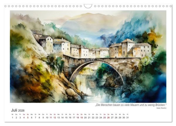 Produktbild: Br&uuml;ckenromantik (Wandkalender 2026 DIN A3 quer), CALVENDO Monatskalender