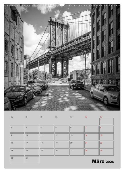 Produktbild: NEW YORK CITY Monochrome Stadtansichten (Wandkalender 2026 DIN A2 hoch), CALVENDO Monatskalender