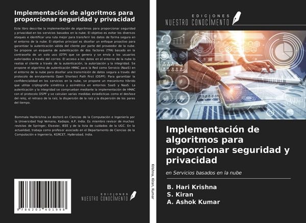 Produktbild: Implementaci&oacute;n de algoritmos para proporcionar seguridad y privacidad