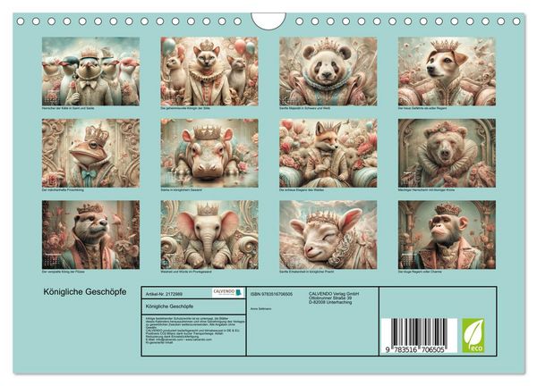 Produktbild: K&ouml;nigliche Gesch&ouml;pfe (Wandkalender 2026 DIN A4 quer), CALVENDO Monatskalender