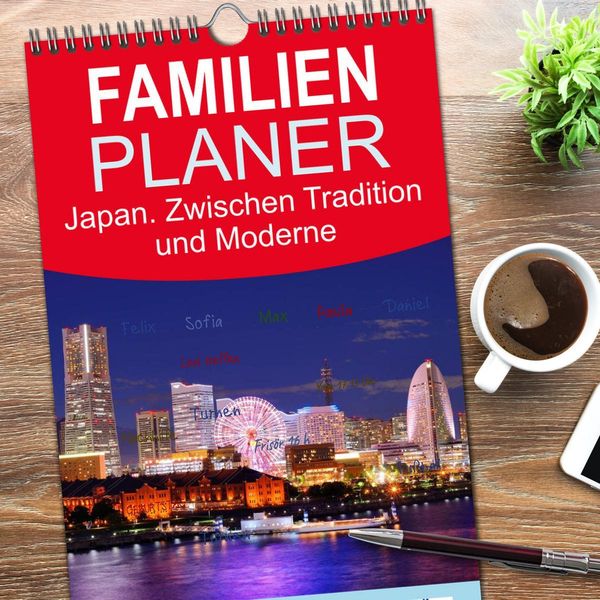 Produktbild: Familienplaner 2026 - Japan. Zwischen Tradition und Moderne mit 5 Spalten (Wandkalender, 21 x 45 cm) CALVENDO