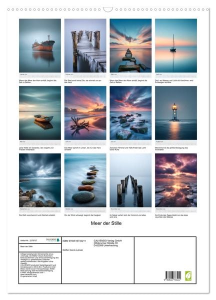 Produktbild: Meer der Stille (Wandkalender 2026 DIN A2 hoch), CALVENDO Monatskalender