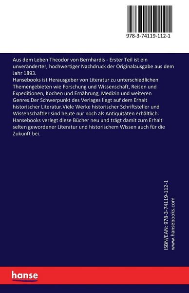 Produktbild: Aus dem Leben Theodor von Bernhardis