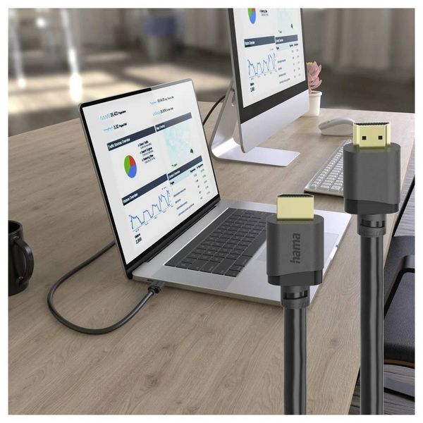 Produktbild: Hama HDMI Anschlusskabel HDMI-A Stecker 2m Schwarz 00202031 8K UHD, eARC HDMI-Kabel